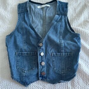 Altar'd State Light Blue Denim Vest